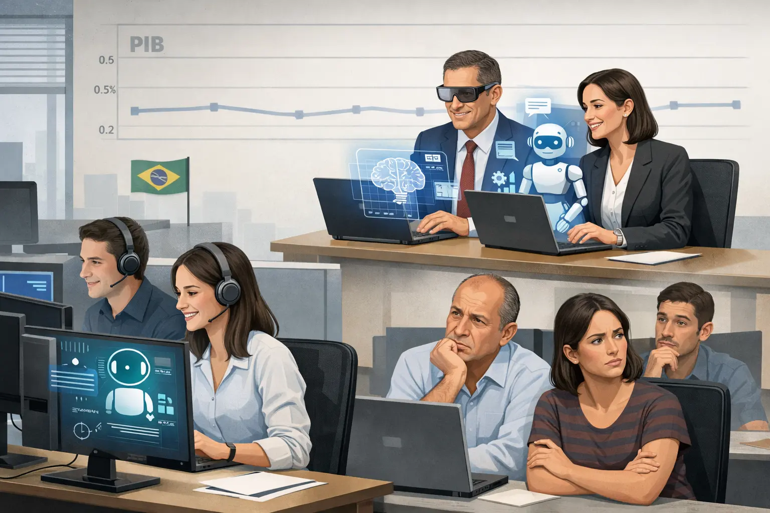 Gallup: adoção de IA no trabalho entra em platô em 2025 por falta de casos de uso práticos