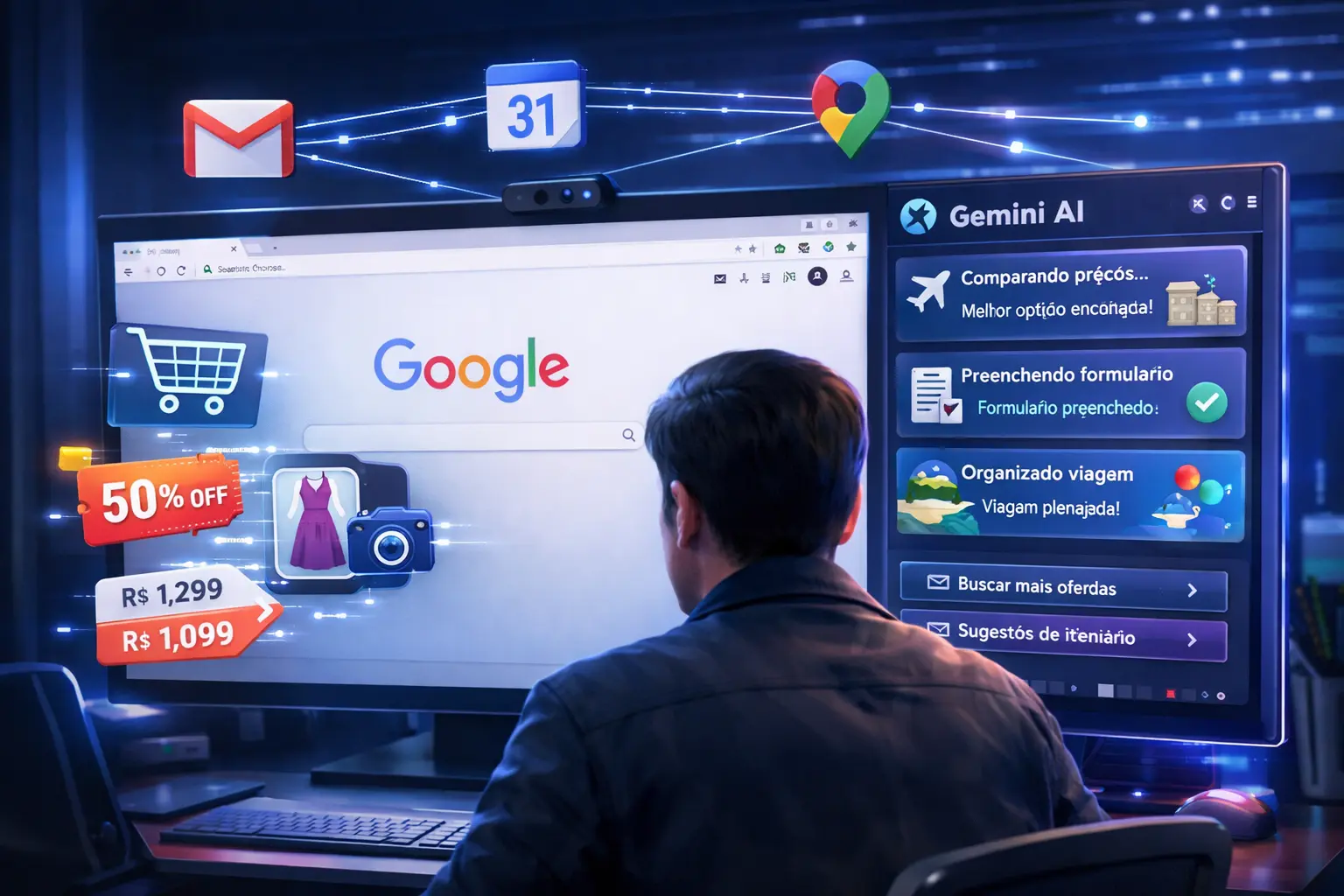 Chrome ganha Gemini com navegação automática e vira um agente de IA que age por você na internet