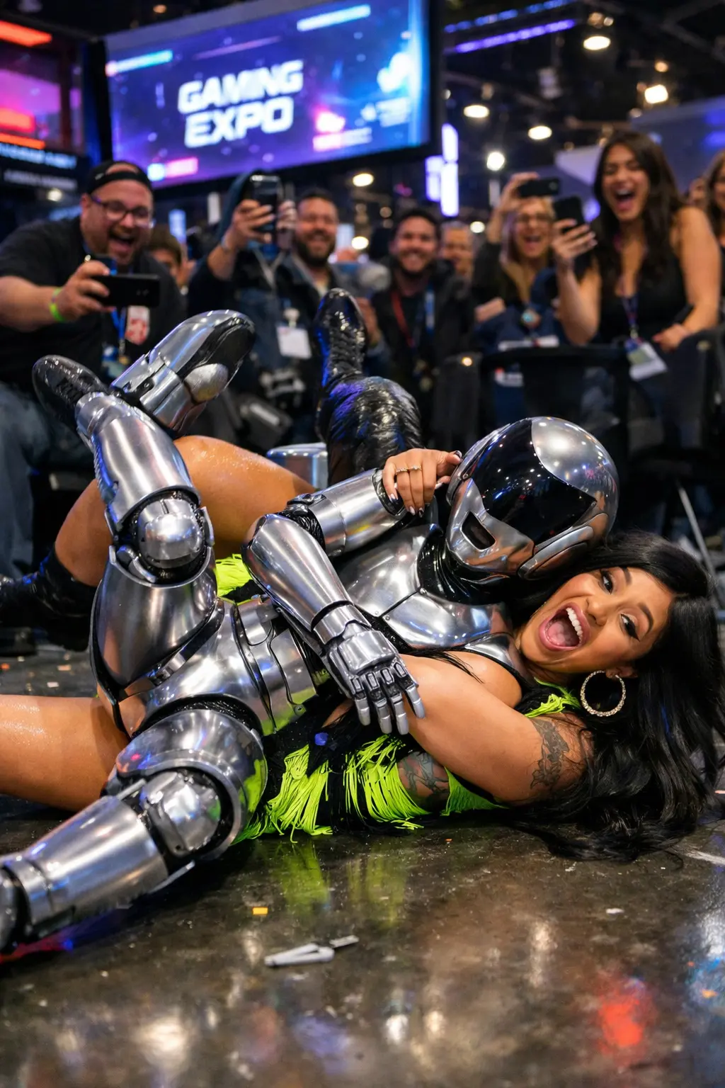 Cardi B Caí com Robô Humanoide em Evento e Viraliza nas Redes Sociais