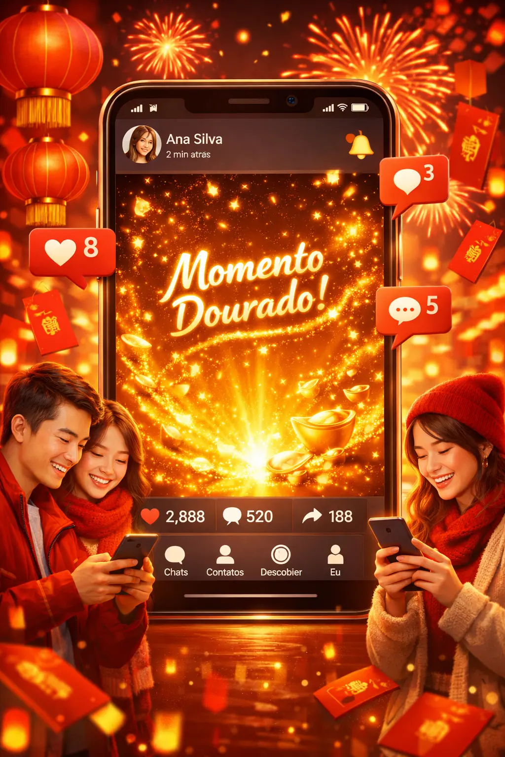 WeChat lança “Momentos Dourados” e aposta em IA para turbinar o Ano Novo Chinês com posts brilhantes, músicas e recompensas em dinheiro