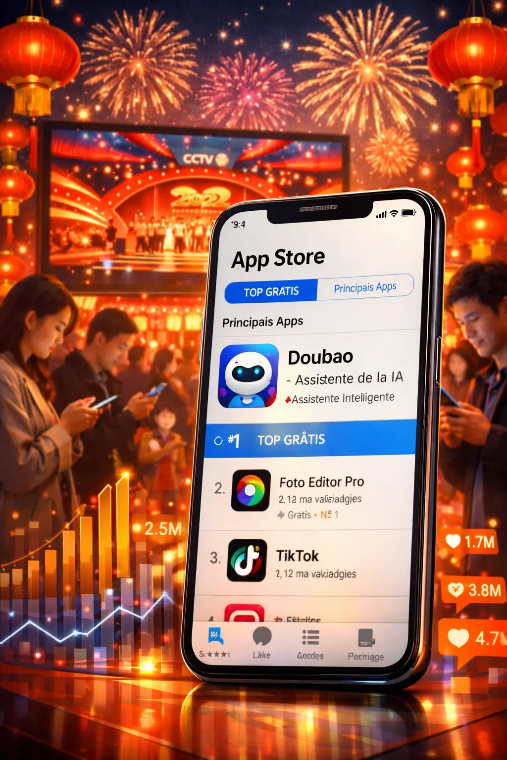 Doubao dispara na App Store após 1,9 bilhão de interações na Gala da CCTV e assume liderança entre apps de IA