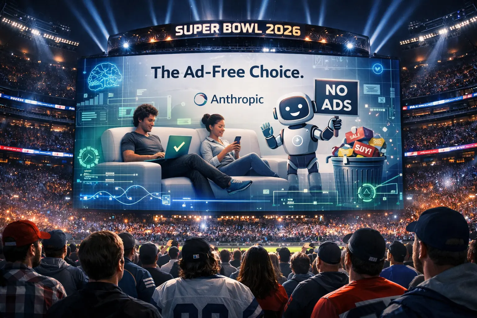 Anthropic Critica Anúncios no AI e Promove Experiência Sem Interrupções no Super Bowl 2026