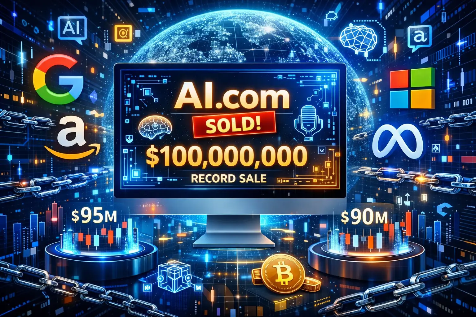 AI.com é vendido por US$ 70 milhões, estabelecendo novo recorde e destacando o poder da marca na era da inteligência artificial