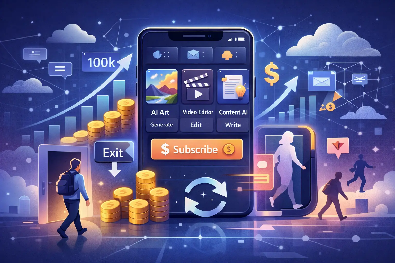 Apps com IA convertem mais usuários, mas enfrentam queda na retenção, aponta relatório de 2026