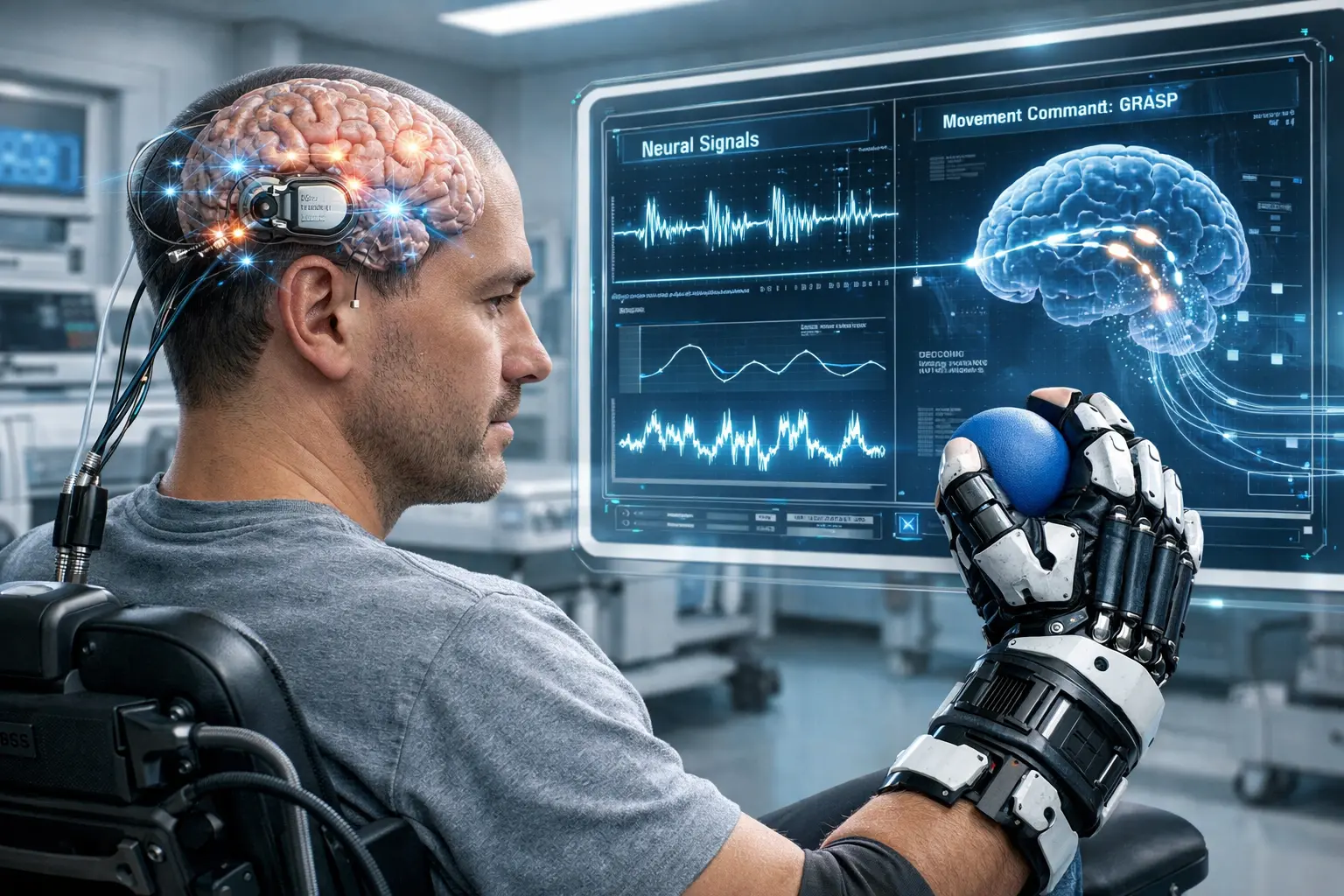 Primeiro implante cerebral aprovado no mundo permite que pacientes paralisados recuperem movimentos das mãos