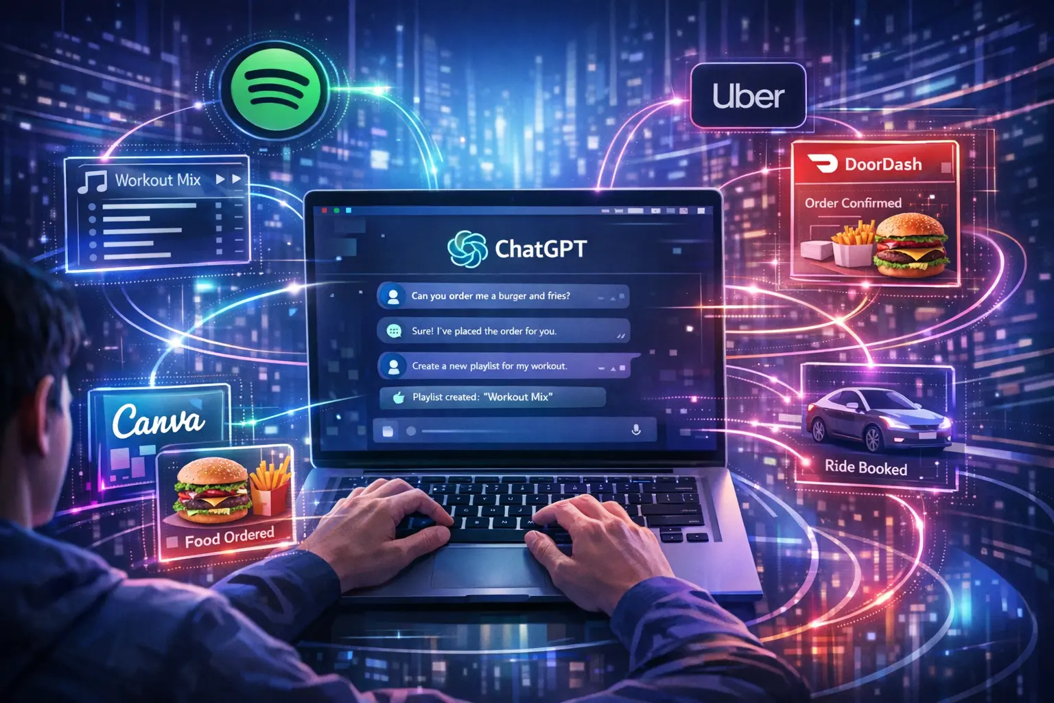 ChatGPT agora integra apps como Uber, Spotify e Canva e se torna um verdadeiro assistente que executa tarefas