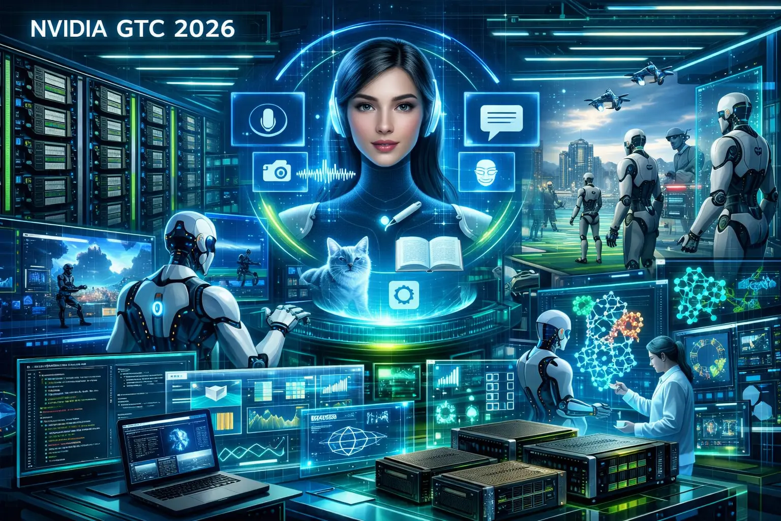 NVIDIA amplia modelos abertos no GTC 2026 com Nemotron 3, avanços em robótica, IA multimodal e descoberta de medicamentos