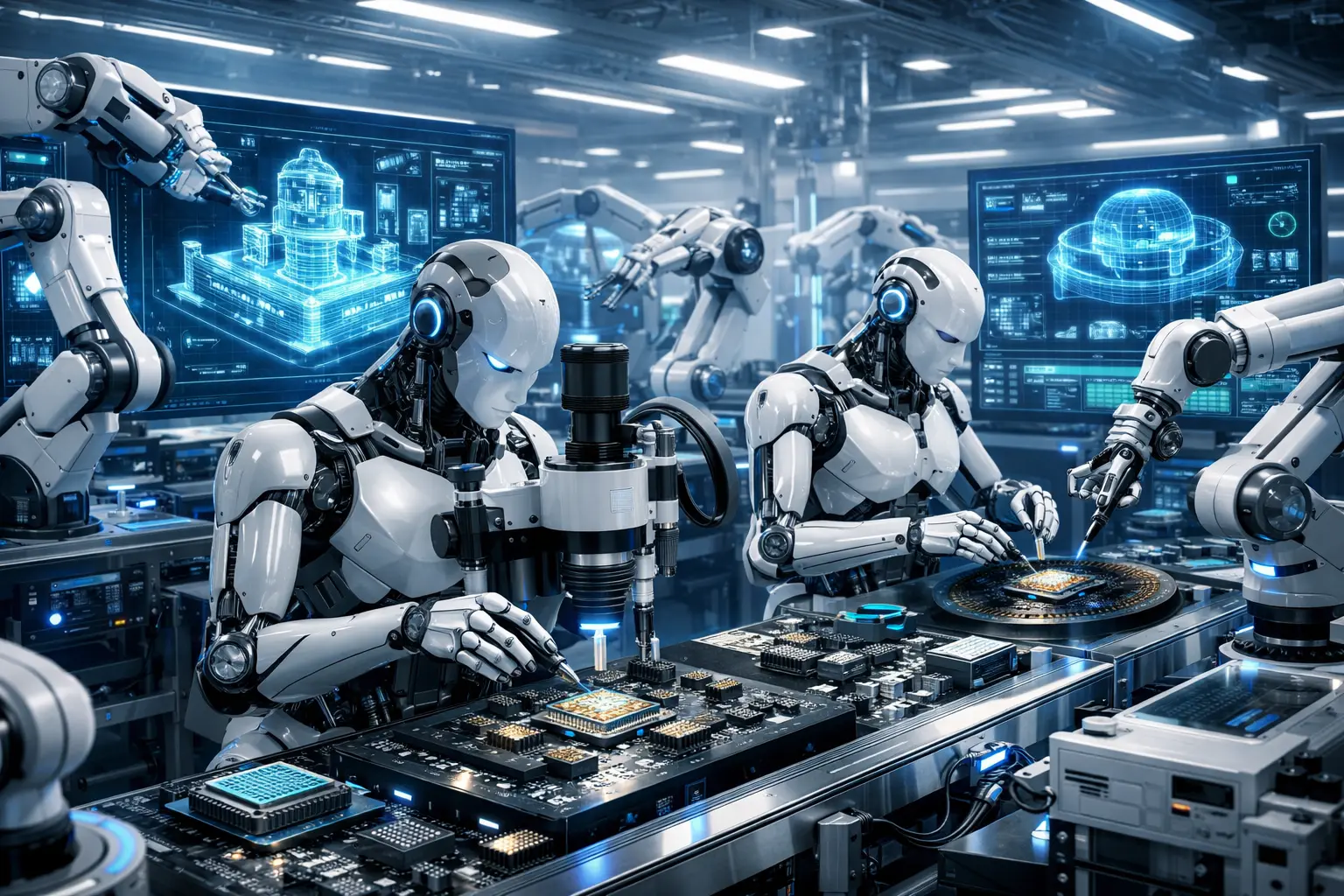 Fábricas de chips autônomas: o futuro da produção impulsionado por IA e gêmeos digitais até 2030