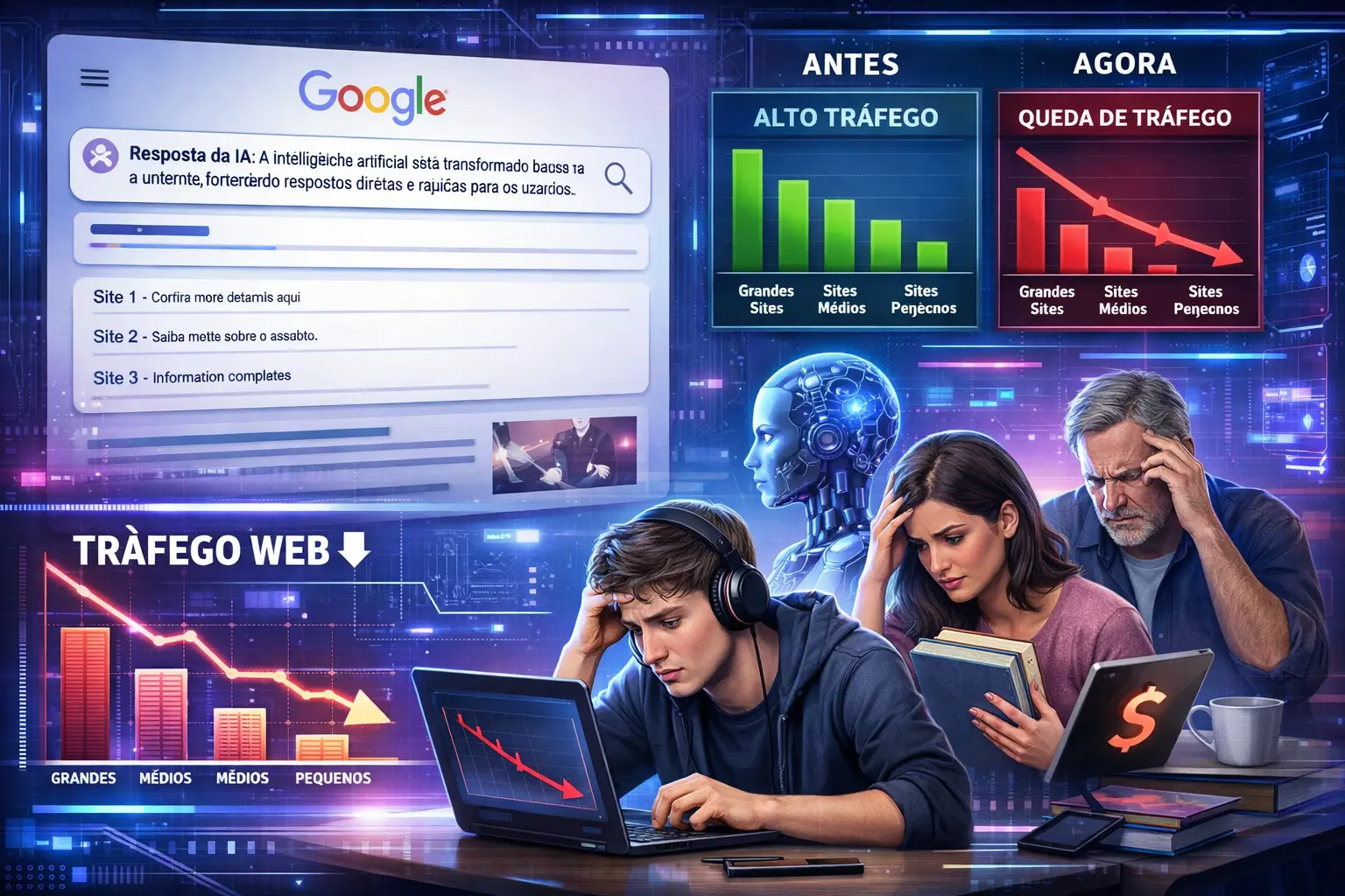 AI do Google derruba tráfego de sites e ameaça o futuro dos criadores de conteúdo