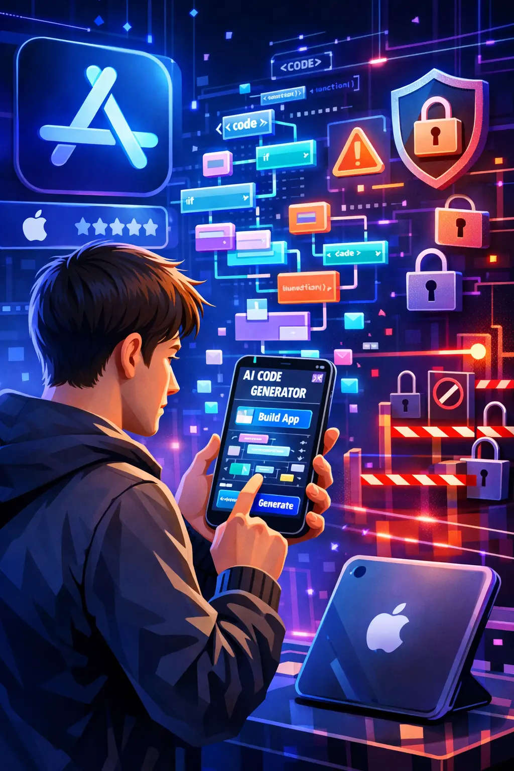 Apple restringe apps de programação com IA na App Store e acende debate sobre inovação vs controle