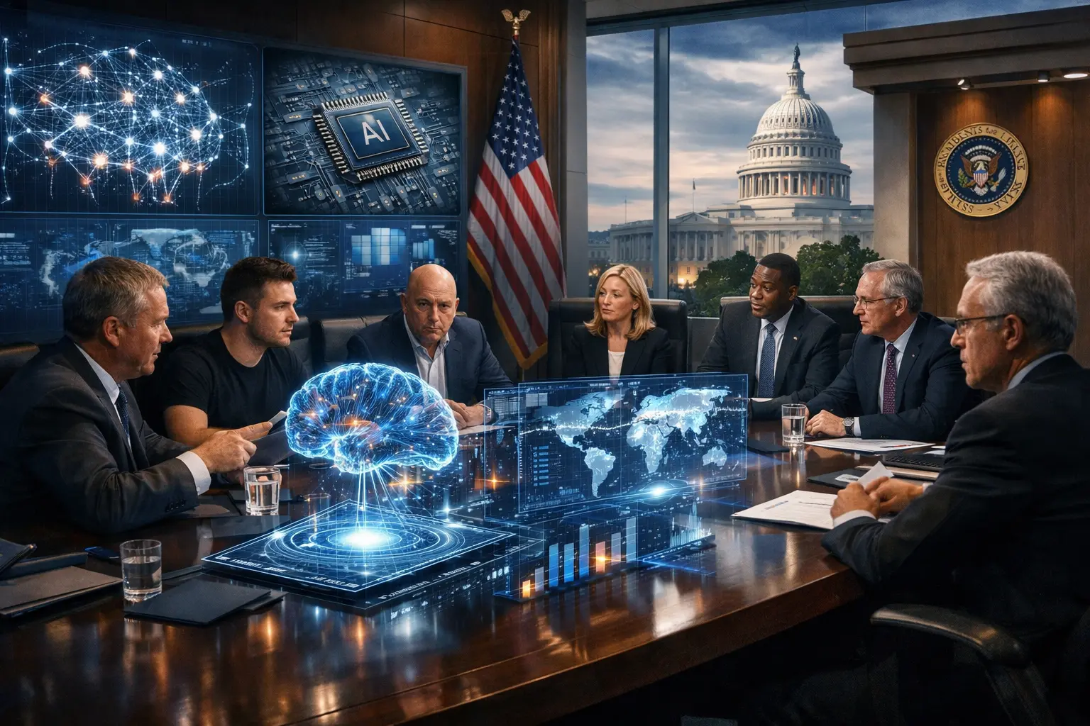 Trump reúne líderes do Vale do Silício em comitê de IA e reforça influência tecnológica no governo dos EUA