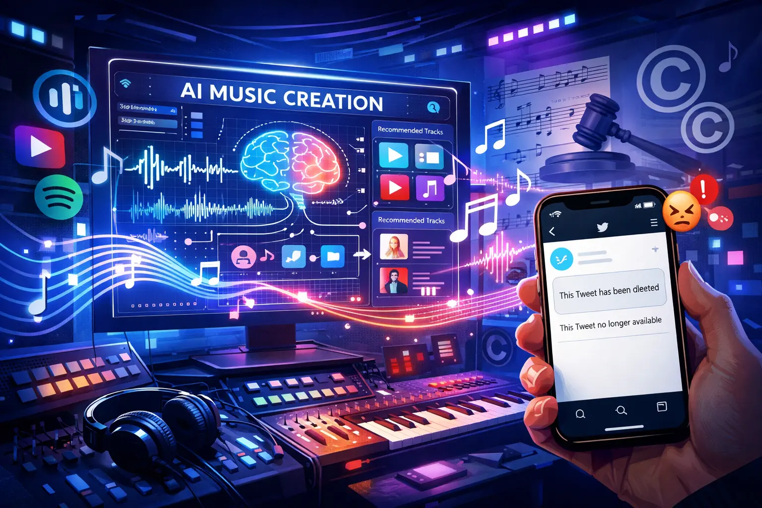 Tweet apagado de investidor da Suno reacende disputa sobre direitos autorais e uso de música gerada por IA