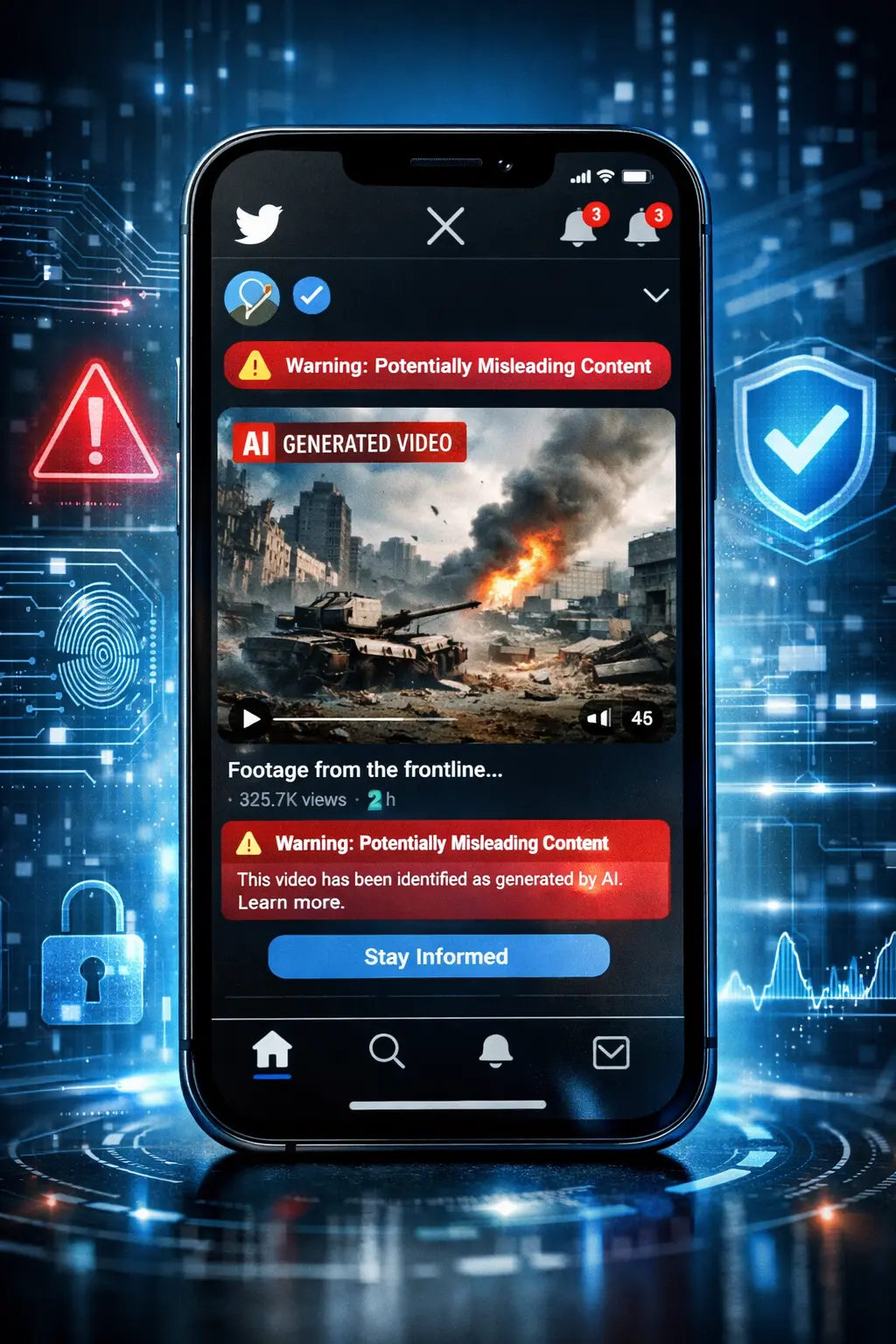 X endurece regras e ameaça banir da monetização criadores que publicarem vídeos de guerra gerados por IA sem aviso