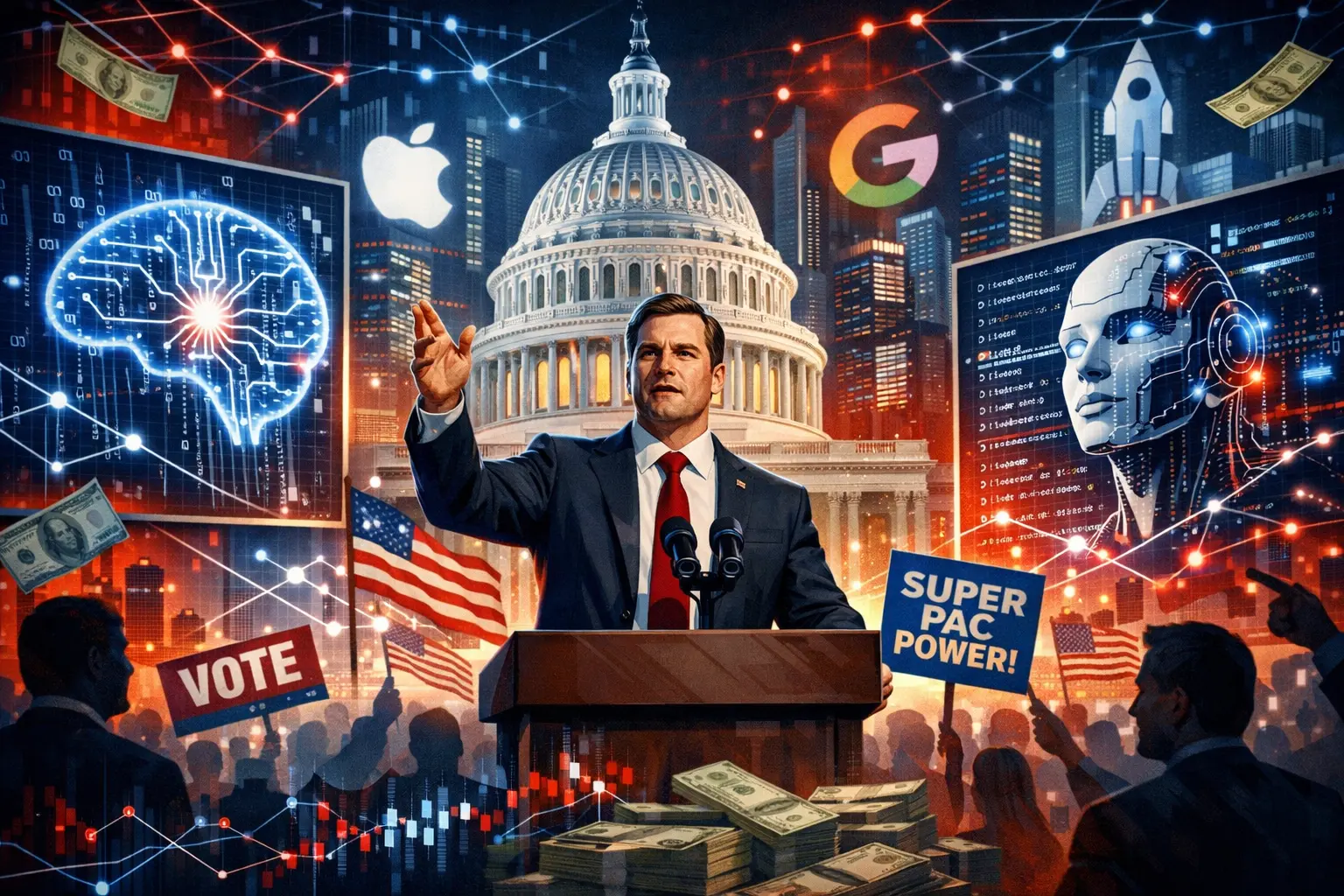 Bilionários do Vale do Silício gastam US$ 125 milhões para barrar candidato pró-regulação da IA nas eleições dos EUA de 2026