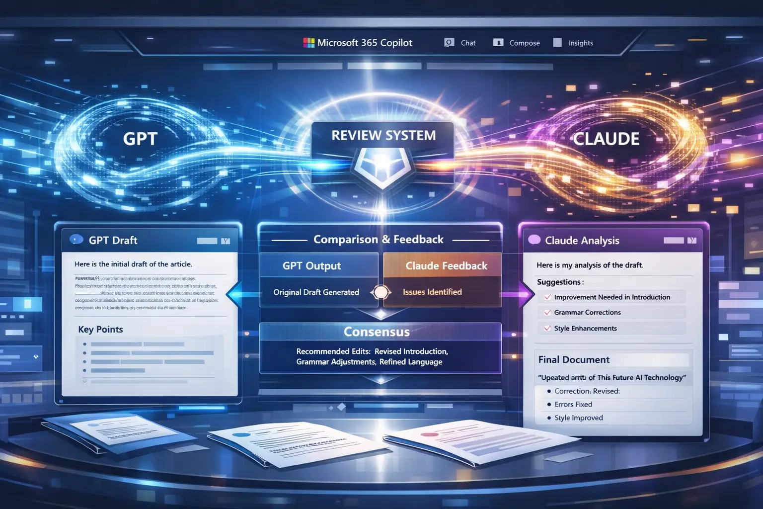 Microsoft aposta em colaboração entre GPT e Claude no Copilot para criar pesquisas de IA mais precisas e confiáveis