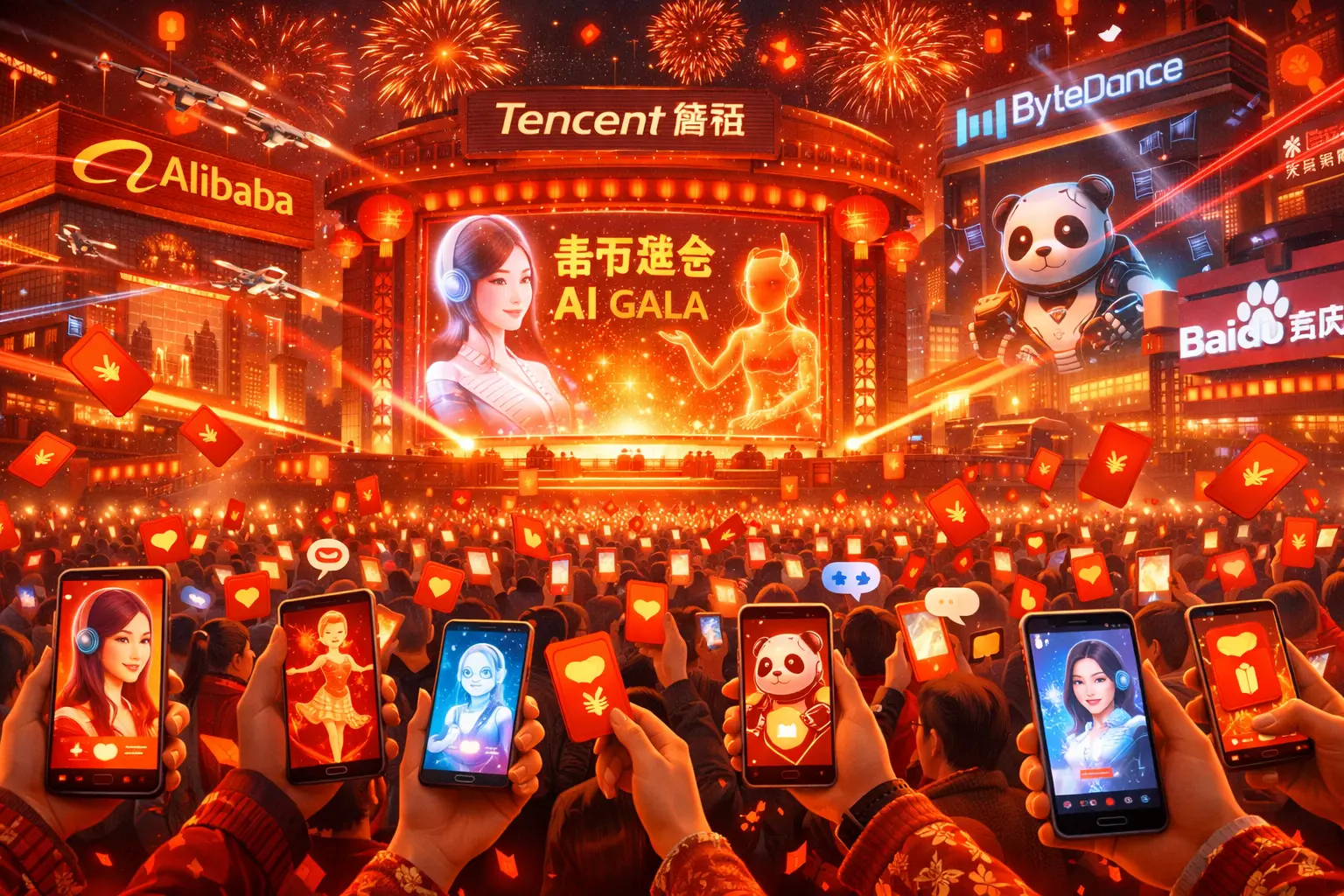 Gigantes da tecnologia travam “guerra dos red envelopes” e investem bilhões para dominar o super-portal da IA na China