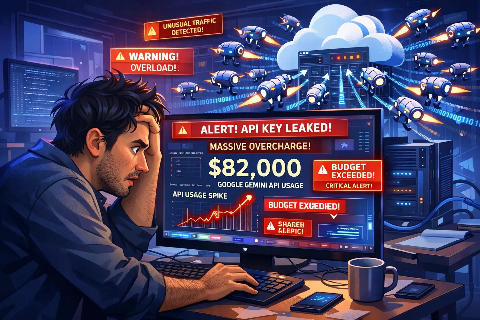 Vazamento de chave do Google Gemini gera conta de US$ 82 mil e levanta alerta global sobre limites de gastos em APIs de IA