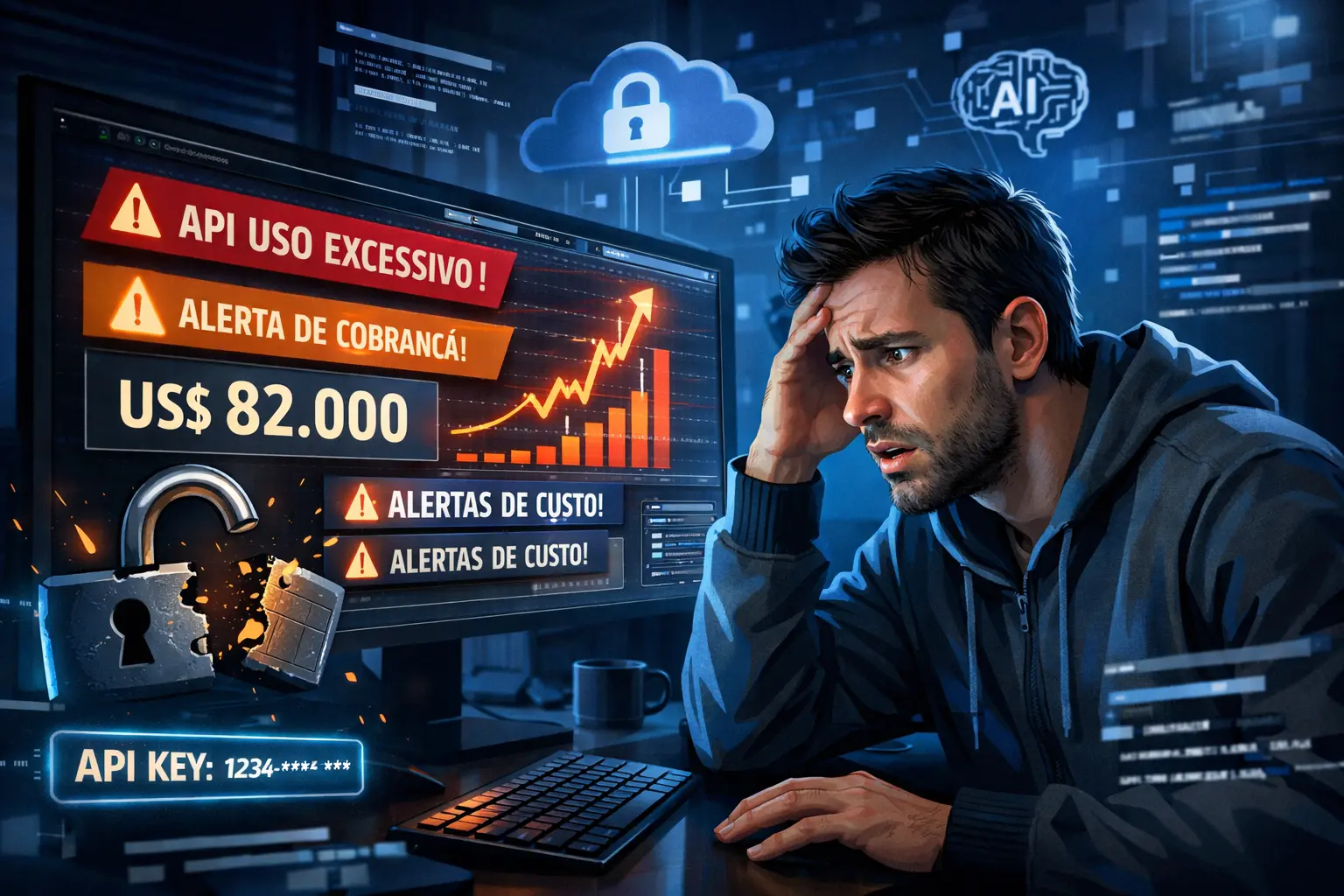 Chave de API vazada do Google Gemini gera cobrança de US$ 82 mil em 48 horas e expõe riscos no modelo de gastos da nuvem