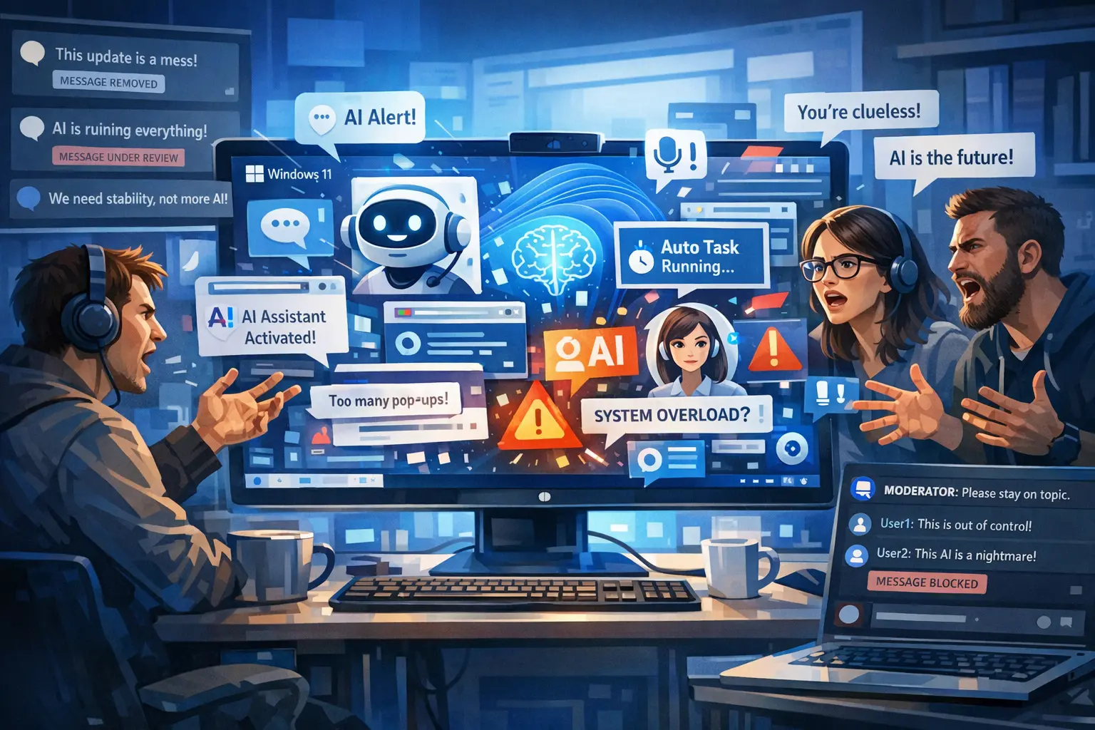 “Microslop”: aposta da Microsoft em IA no Windows 11 gera críticas e revolta após moderação no Discord