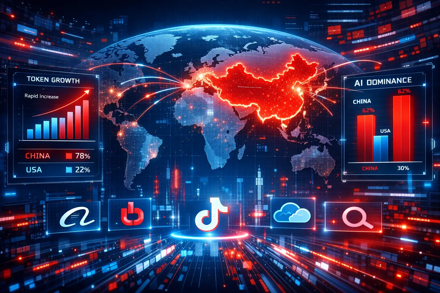 China dispara na corrida da IA e domina uso global de modelos com crescimento recorde