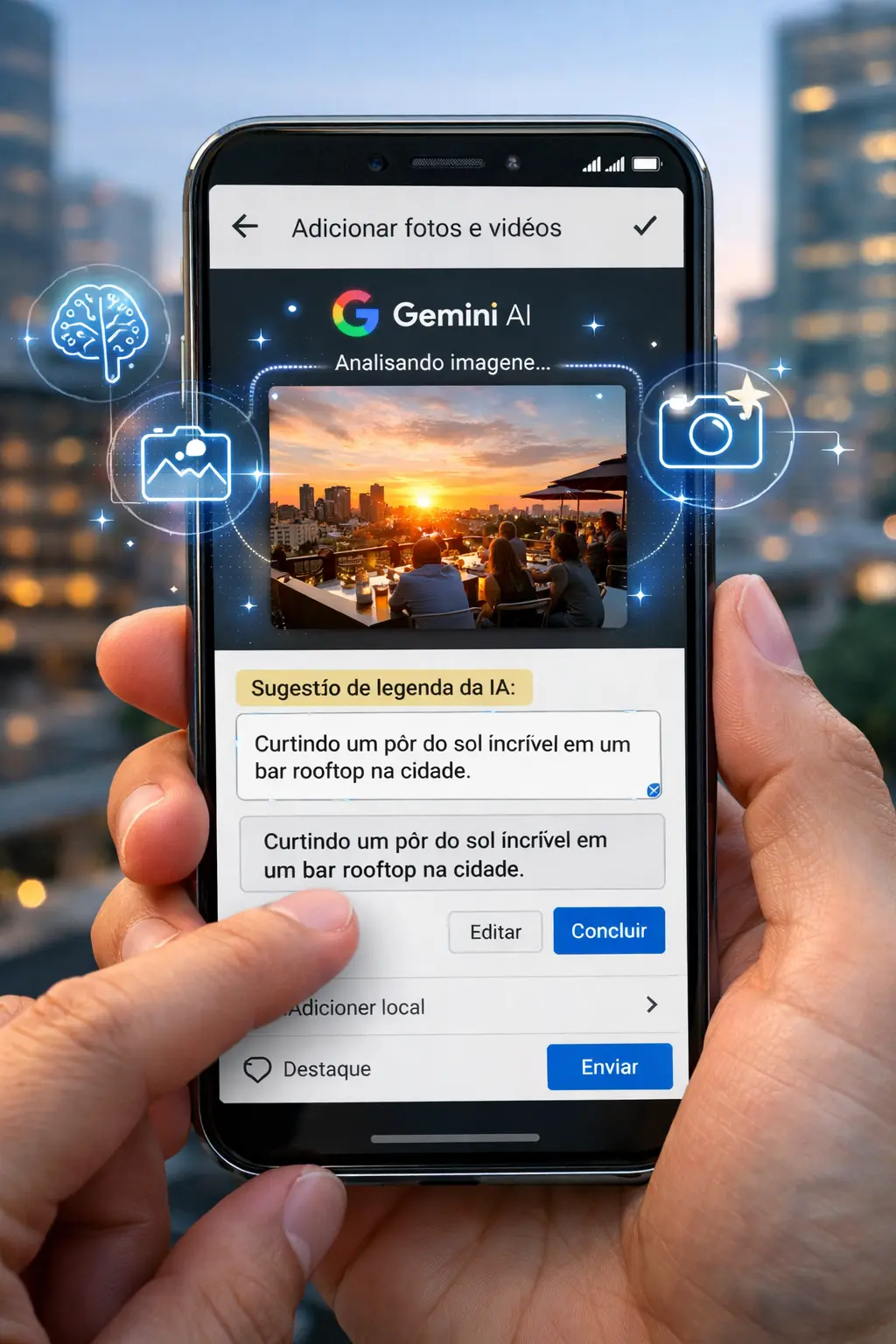 Google Maps ganha IA Gemini para criar legendas automáticas e facilitar posts de fotos e vídeos