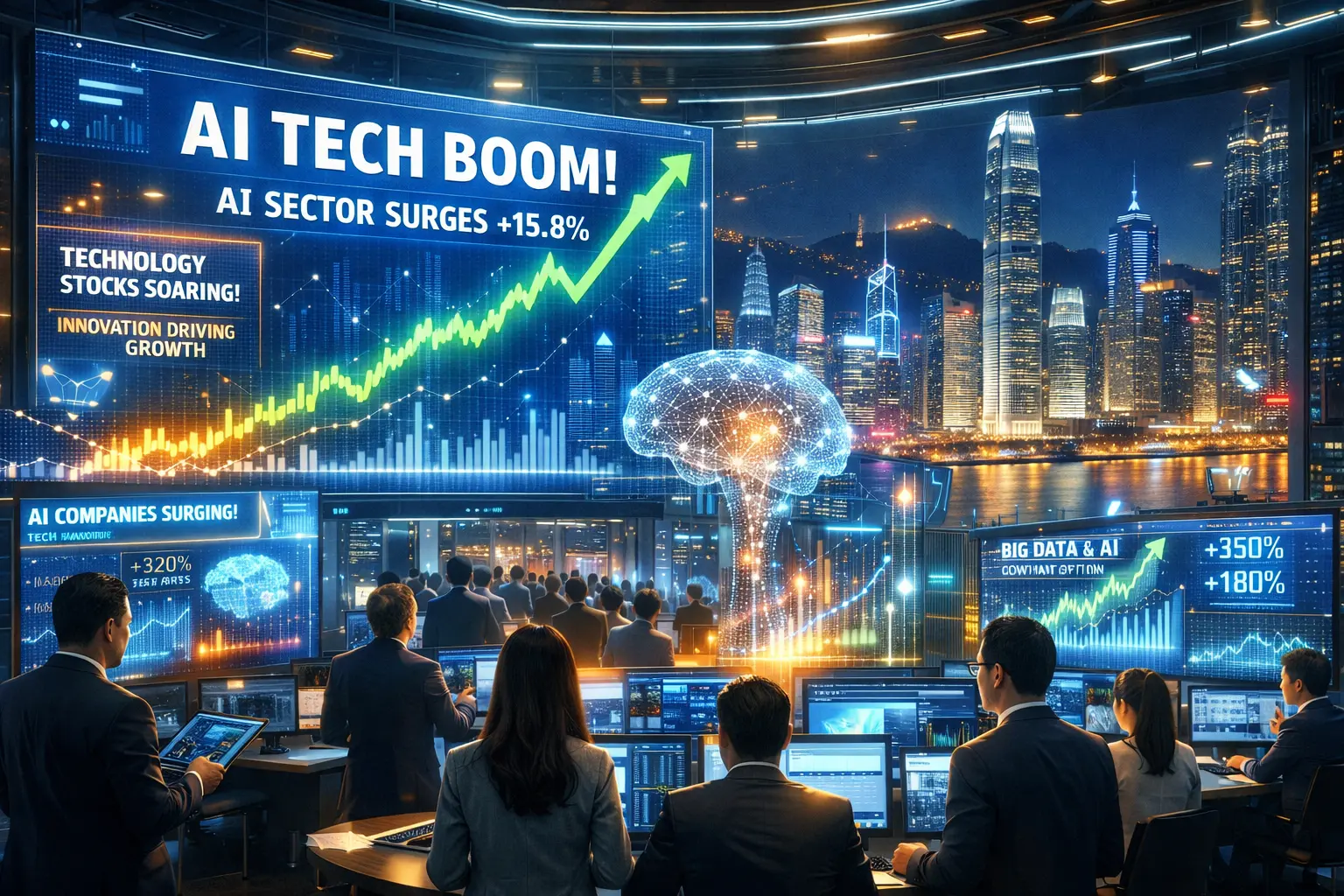 Ações de IA disparam em Hong Kong e lideram forte alta do mercado com otimismo global sobre tecnologia